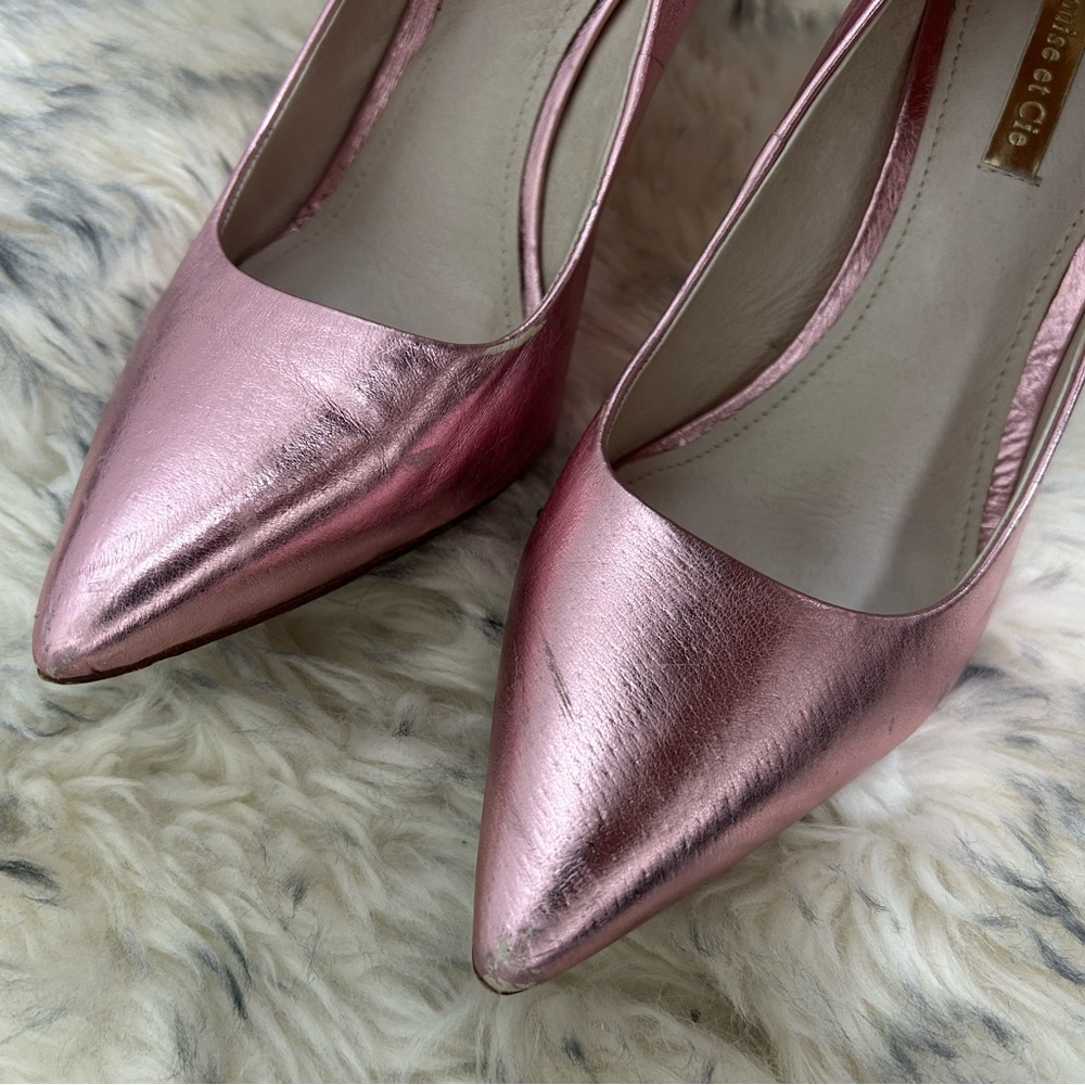 Louise et Cie Pink Metallic Heels